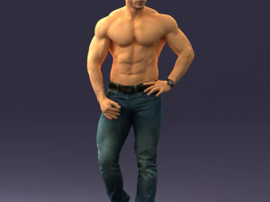 000458 Athletic Muscular Man Standing Pose 3dp 3D Print Model