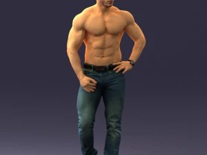 000458 Athletic Muscular Man Standing Pose 3dp 3D Print Model