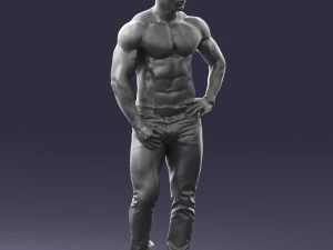 000458 Athletic Muscular Man Standing Pose 3dp 3D Print Model