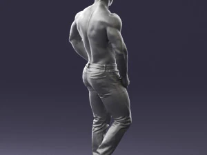 000458 Athletic Muscular Man Standing Pose 3dp 3D Print Model