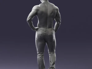 000458 Athletic Muscular Man Standing Pose 3dp 3D Print Model