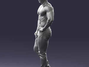 000458 Athletic Muscular Man Standing Pose 3dp 3D Print Model