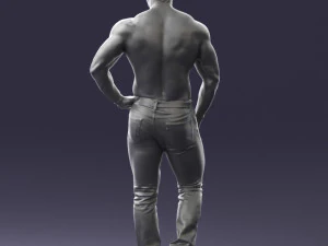 000458 Athletic Muscular Man Standing Pose 3dp 3D Print Model