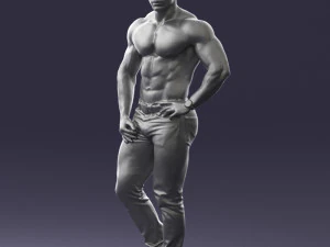 000458 Athletic Muscular Man Standing Pose 3dp 3D Print Model