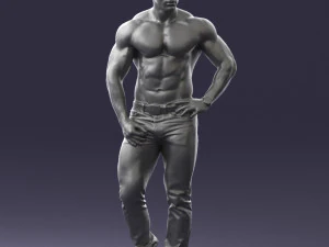 000458 Athletic Muscular Man Standing Pose 3dp 3D Print Model