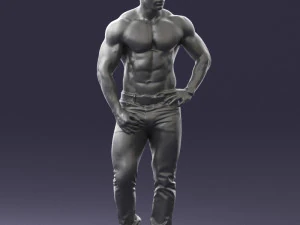 000458 Athletic Muscular Man Standing Pose 3dp 3D Print Model