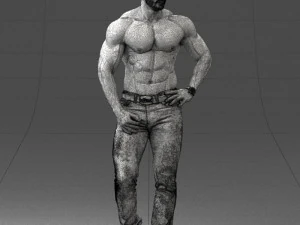 000458 Athletic Muscular Man Standing Pose 3dp 3D Print Model