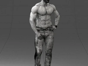 000458 Athletic Muscular Man Standing Pose 3dp 3D Print Model