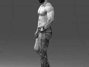 000458 Athletic Muscular Man Standing Pose 3dp 3D Print Model