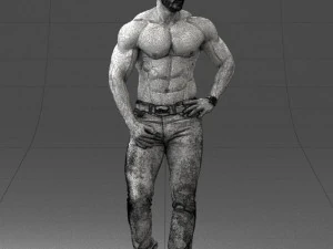 000458 Athletic Muscular Man Standing Pose 3dp 3D Print Model