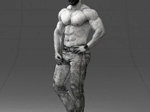 000458 Athletic Muscular Man Standing Pose 3dp 3D Print Model
