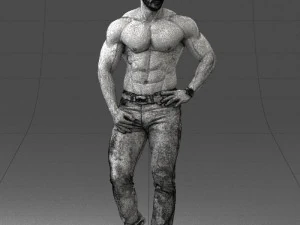 000458 Athletic Muscular Man Standing Pose 3dp 3D Print Model