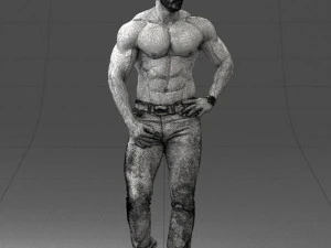 000458 Athletic Muscular Man Standing Pose 3dp 3D Print Model