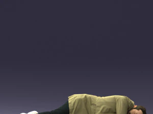 000461 Homme inconscient allong&eacute; sur le sol Modèle 3D