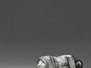 000461 Unconscious Man Lying on the Ground 3dp 3D Print Model