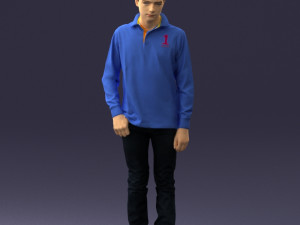 boy in blue sweatshirt 0128 3D Model