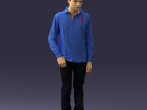 boy in blue sweatshirt 0128 3D Model