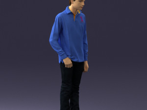 boy in blue sweatshirt 0128 3D Model