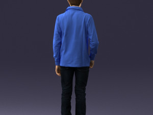 boy in blue sweatshirt 0128 3D Model