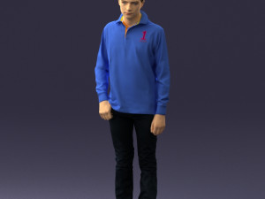 boy in blue sweatshirt 0128 3D Model