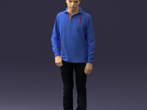boy in blue sweatshirt 0128 3D Model