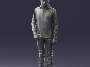 boy in blue sweatshirt 0128 3D Model