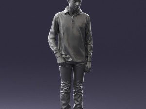 boy in blue sweatshirt 0128 3D Model