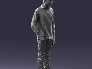boy in blue sweatshirt 0128 3D Model