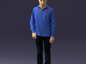 000462 Ragazzo adolescente in piedi posa casuale 3dp Modello di stampa 3D