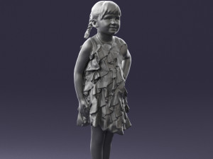 girl in red dress 0129 3D Модель