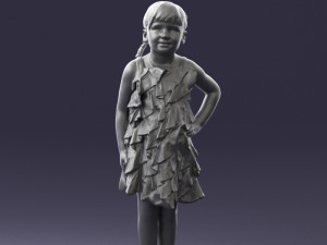 girl in red dress 0129 3d print ready 3D Baskı Modeli