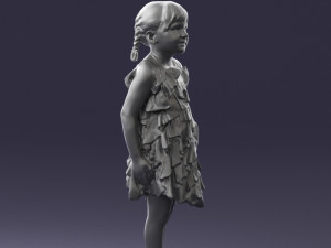 girl in red dress 0129 3d print ready 3D Baskı Modeli
