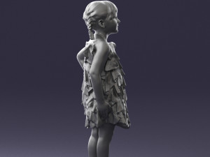 girl in red dress 0129 3d print ready 3D Baskı Modeli