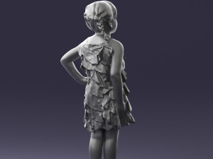 girl in red dress 0129 3d print ready 3D Baskı Modeli