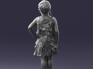girl in red dress 0129 3d print ready 3D Baskı Modeli