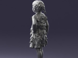 girl in red dress 0129 3d print ready 3D Baskı Modeli