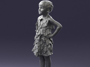 girl in red dress 0129 3d print ready 3D Baskı Modeli
