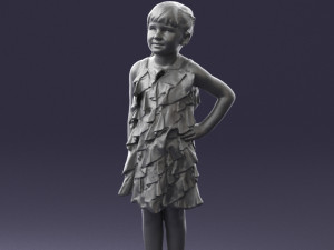 girl in red dress 0129 3d print ready 3D Baskı Modeli
