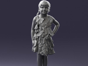girl in red dress 0129 3d print ready 3D Baskı Modeli