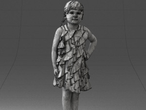 girl in red dress 0129 3d print ready 3D Baskı Modeli