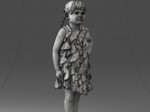 girl in red dress 0129 3d print ready 3D Baskı Modeli