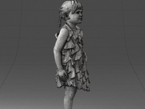 girl in red dress 0129 3d print ready 3D Baskı Modeli