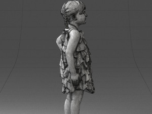 girl in red dress 0129 3d print ready 3D Baskı Modeli