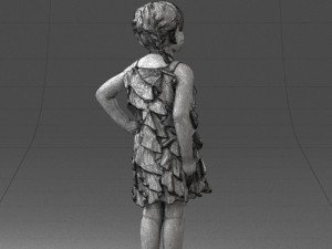 girl in red dress 0129 3d print ready 3D Baskı Modeli