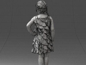 girl in red dress 0129 3d print ready 3D Baskı Modeli