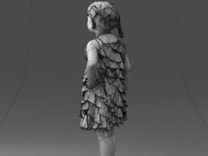 girl in red dress 0129 3d print ready 3D Baskı Modeli