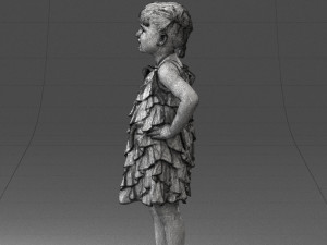 girl in red dress 0129 3d print ready 3D Baskı Modeli