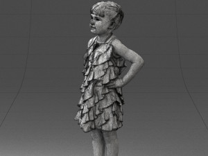 girl in red dress 0129 3d print ready 3D Baskı Modeli