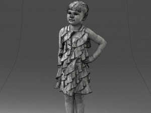 girl in red dress 0129 3d print ready 3D Baskı Modeli