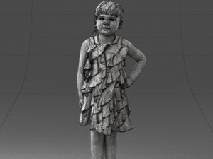 girl in red dress 0129 3d print ready 3D Baskı Modeli